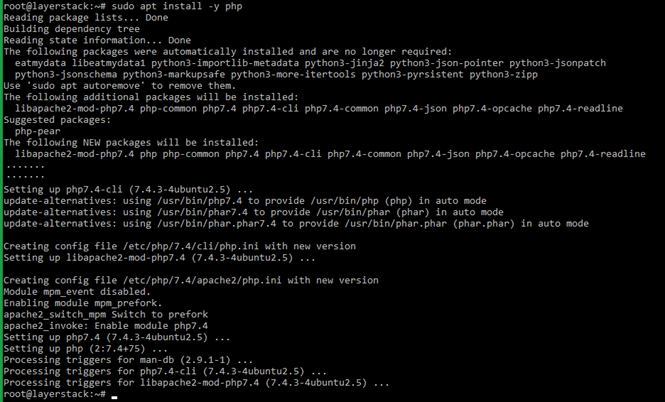 Apt get php 